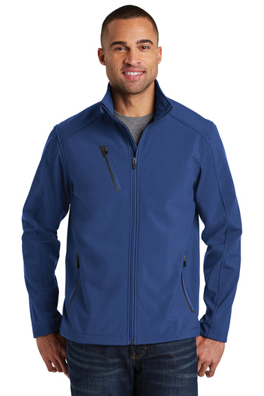 Port Authority J324 Mens Welded Wind & Water Resistant Full Zip Jacket Estate Blue Model Front