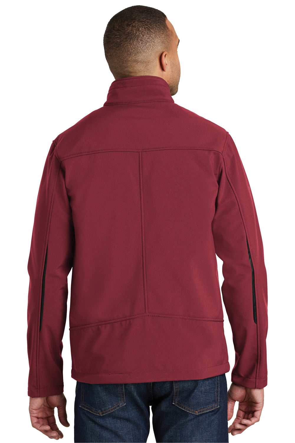 Port Authority J324 Mens Welded Wind & Water Resistant Full Zip Jacket Garnet Red Model Back