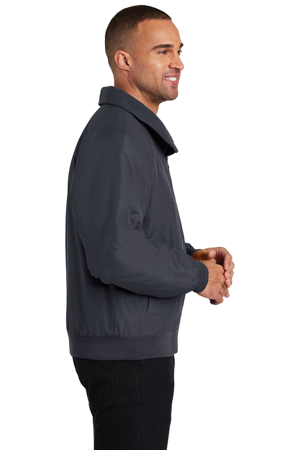 Port Authority J328/TLJ328 Mens Charger Wind & Water Resistant Full Zip Jacket Battleship Grey Model Side