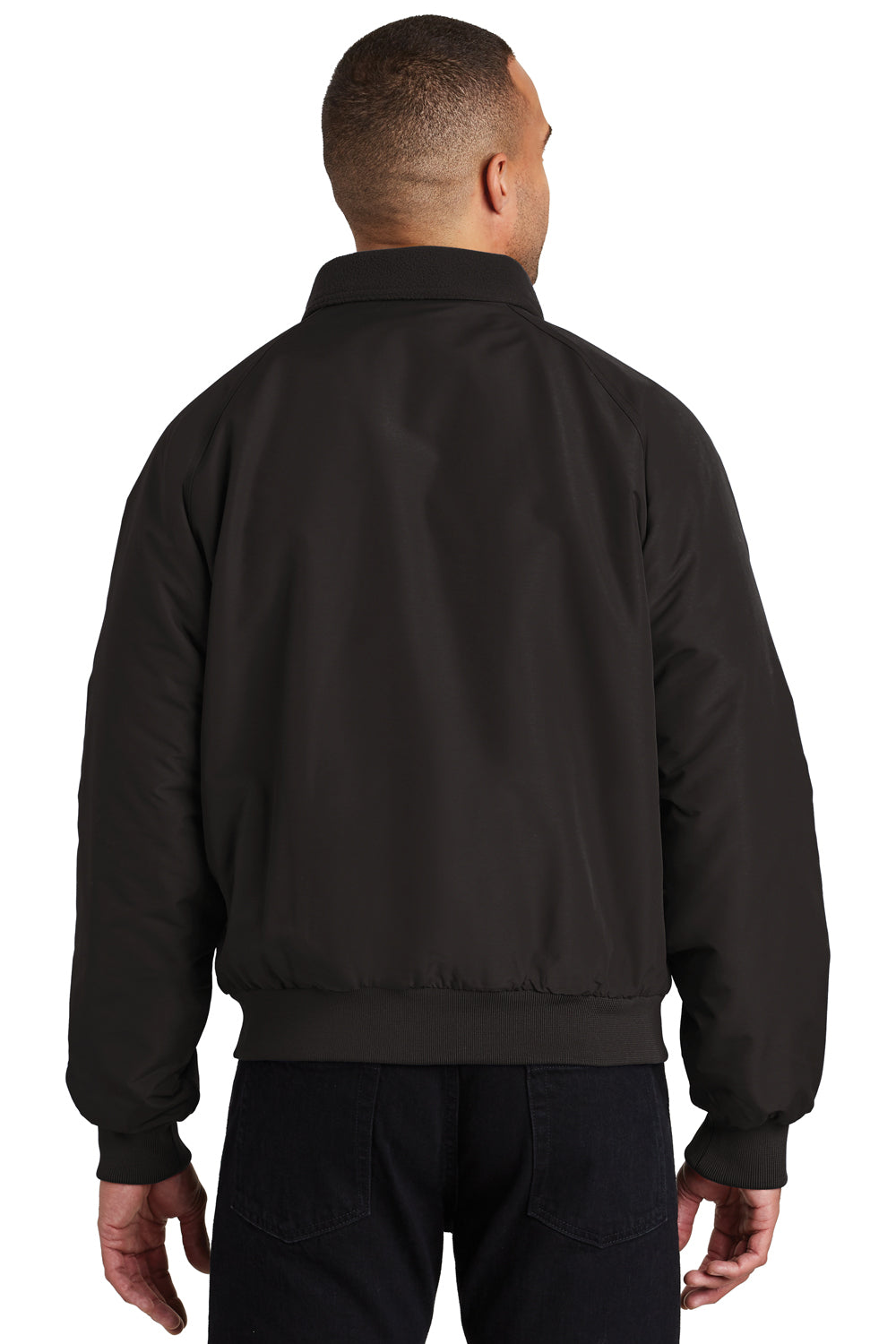 Port Authority J328/TLJ328 Mens Charger Wind & Water Resistant Full Zip Jacket True Black Model Back