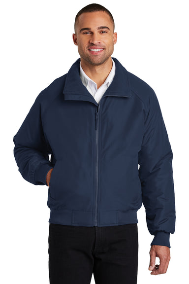 Port Authority J328/TLJ328 Mens Charger Wind & Water Resistant Full Zip Jacket True Navy Blue Model Front