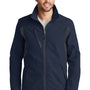 Port Authority Mens Wind & Water Resistant Full Zip Jacket - Dress Navy Blue/Battleship Grey