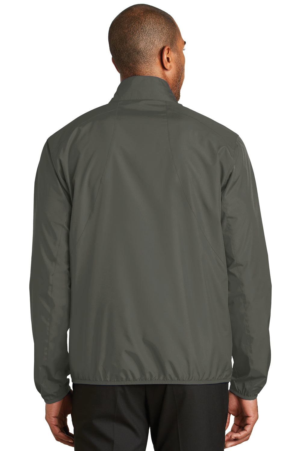 Port Authority J344 Mens Zephyr Wind & Water Resistant Full Zip Jacket Steel Grey Model Back