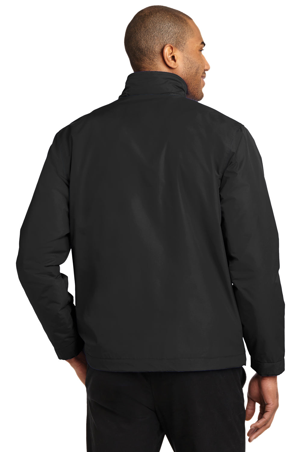 Port Authority J354 Mens Challenger II Wind & Water Resistant Full Zip Jacket Black Model Back