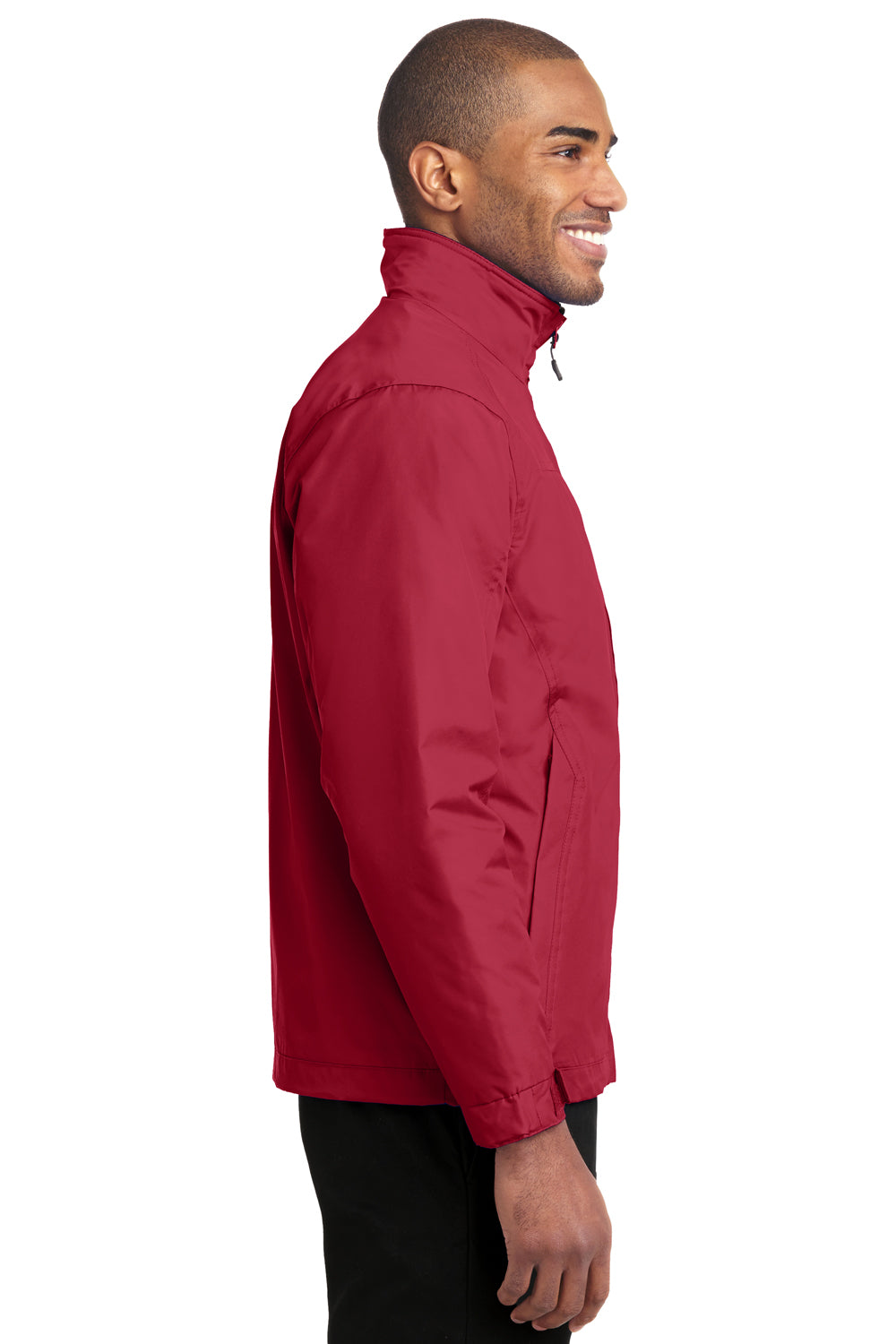 Port Authority J354 Mens Challenger II Wind & Water Resistant Full Zip Jacket True Red/True Black Model Side