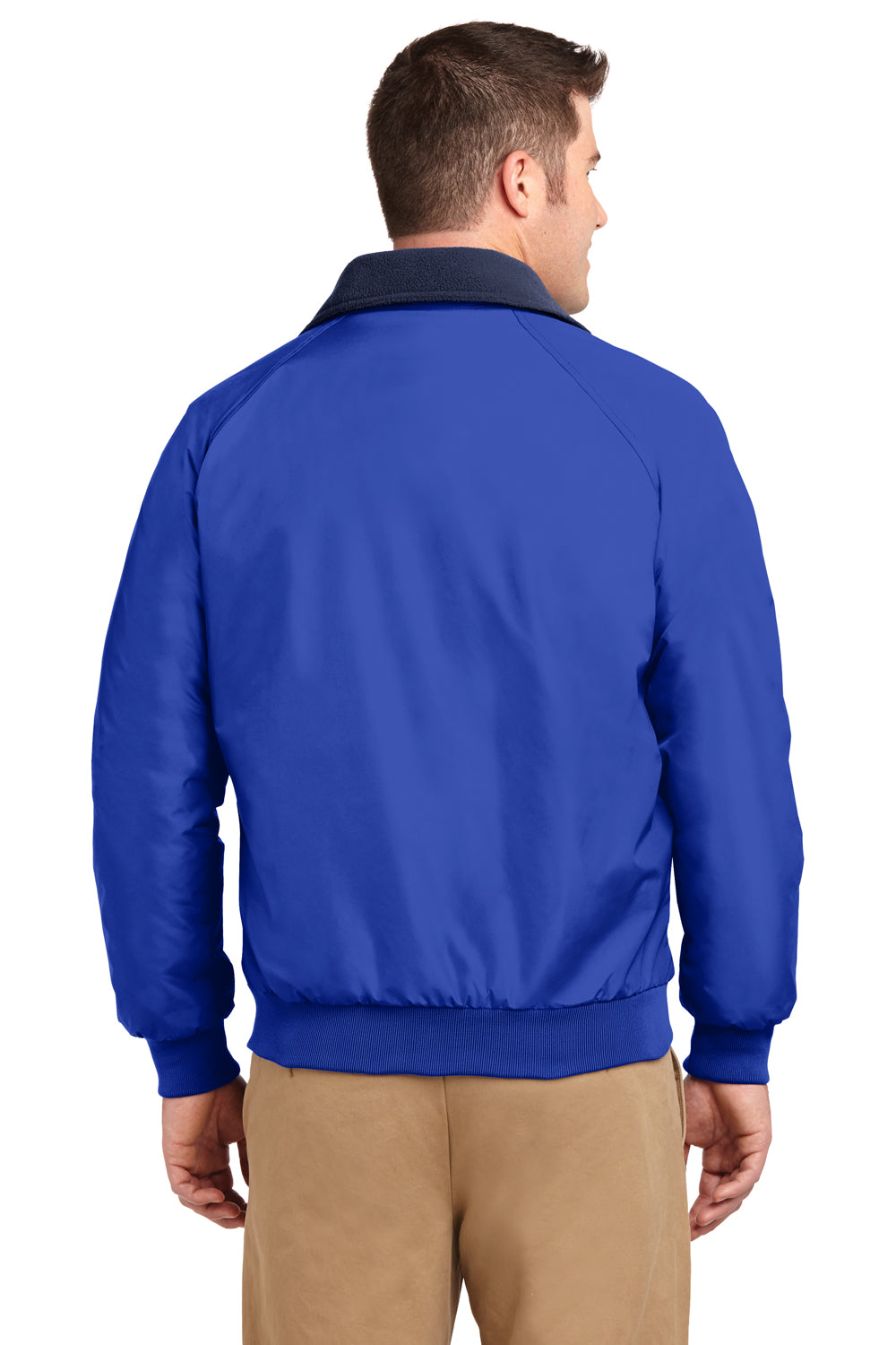 Port Authority J754/TLJ754 Mens Challenger Wind & Water Resistant Full Zip Jacket True Royal Blue/True Navy Blue Model Back