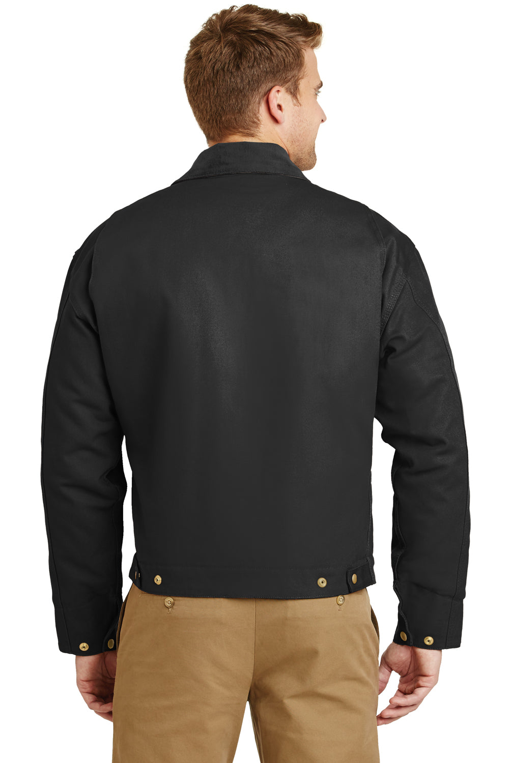 CornerStone J763/TLJ763 Mens Duck Cloth Full Zip Jacket Black Model Back