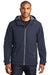 Port Authority J7710 Mens Northwest Slicker Waterproof Full Zip Hooded Jacket Navy Blue Model Front