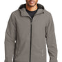 Port Authority Mens Northwest Slicker Waterproof Full Zip Hooded Jacket - Northern Grey