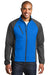 Port Authority J787 Mens Hybrid Wind & Water Resistant Full Zip Jacket Skydiver Blue/Steel Grey Model Front