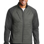 Port Authority Mens Hybrid Wind & Water Resistant Full Zip Jacket - Smoke Grey/Steel Grey