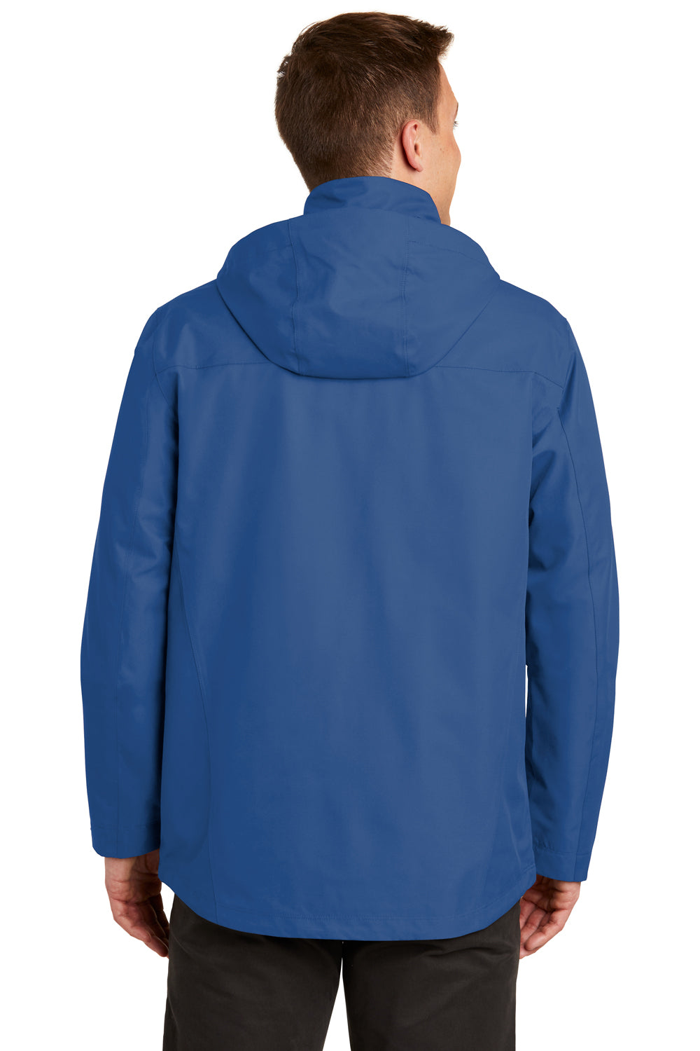 Port Authority J900 Mens Collective Waterproof Full Zip Hooded Jacket Night Sky Blue Model Back