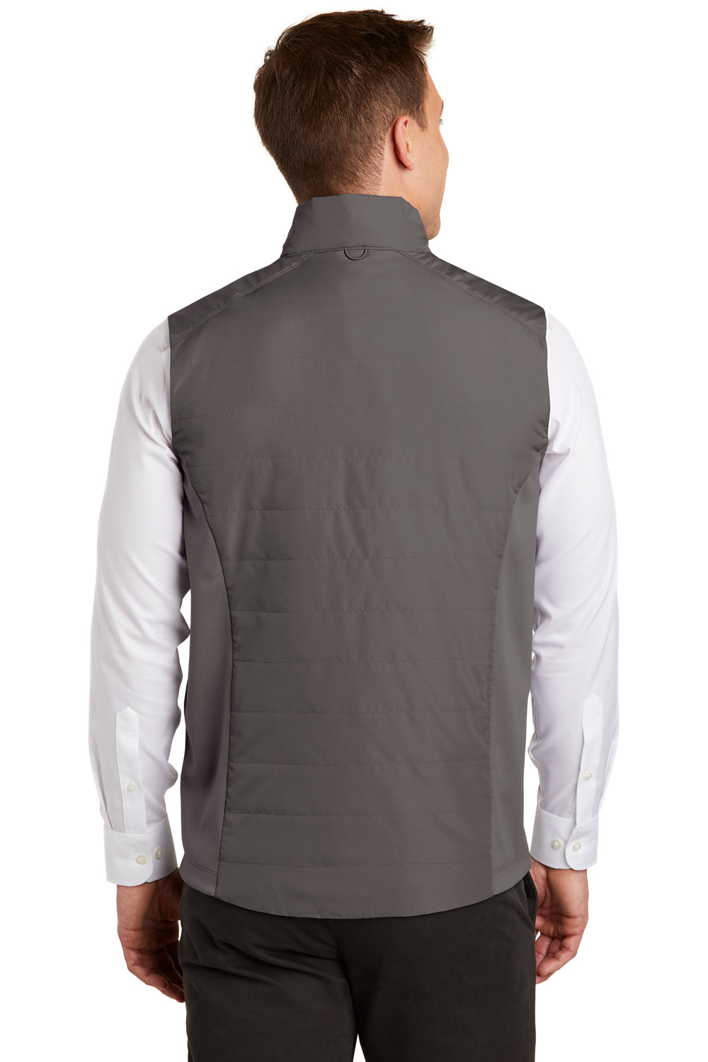 Port Authority J903 Mens Collective Wind & Water Resistant Full Zip Vest Graphite Grey Model Back