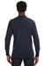 J America JA8244/8244 Mens Vintage Brushed Jersey Long Sleeve Henley T-Shirt Vintage Navy Blue Model Back