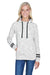 J America JA8674/8674 Womens Fleece Hooded Sweatshirt Hoodie w/ Pouch Pocket White/Black Model Front