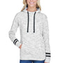 J America Womens Fleece Hooded Sweatshirt Hoodie w/ Pouch Pocket - White/Black