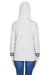 J America JA8674/8674 Womens Fleece Hooded Sweatshirt Hoodie w/ Pouch Pocket White/Navy Blue Model Back