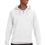 J America Mens Sport Lace Hooded Sweatshirt Hoodie w/ Pouch Pocket - White