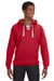 J America JA8830/8830 Mens Sport Lace Hooded Sweatshirt Hoodie w/ Pouch Pocket Red Model Front