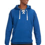 J America Mens Sport Lace Hooded Sweatshirt Hoodie w/ Pouch Pocket - Royal Blue