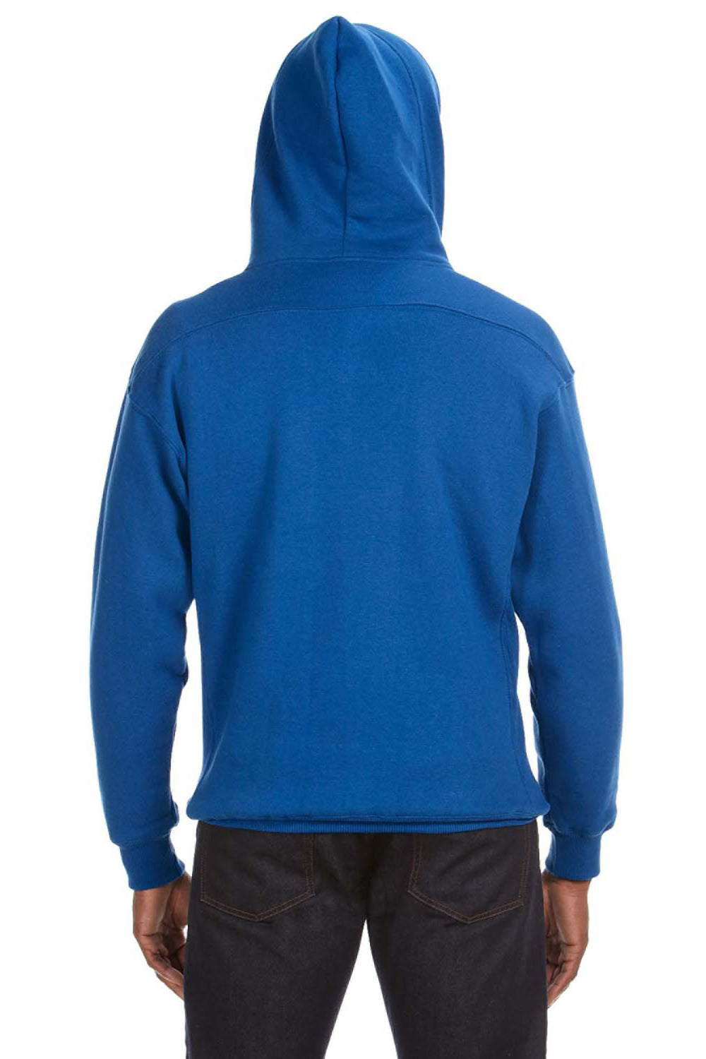 J America JA8830/8830 Mens Sport Lace Hooded Sweatshirt Hoodie w/ Pouch Pocket Royal Blue Model Back