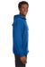 J America JA8830/8830 Mens Sport Lace Hooded Sweatshirt Hoodie w/ Pouch Pocket Royal Blue Model Side