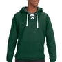 J America Mens Sport Lace Hooded Sweatshirt Hoodie w/ Pouch Pocket - Forest Green