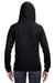 J America JA8836/8836 Womens Sydney Sueded Fleece Hooded Sweatshirt Hoodie w/ Pouch Pocket Black Model Back