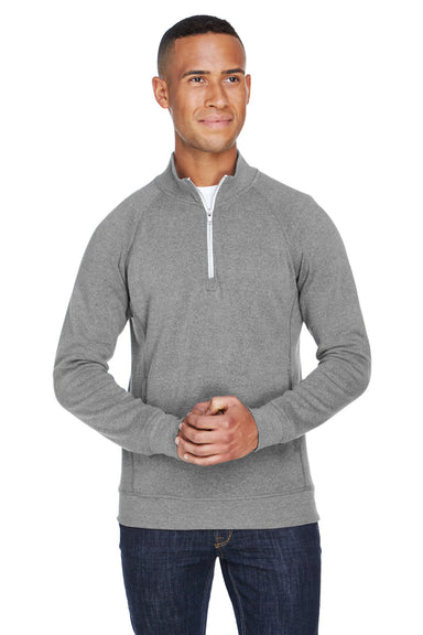 J America JA8869/8869 Mens Fleece 1/4 Zip Sweatshirt w/ Pockets Smoke Grey Model Front