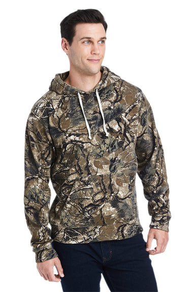 J America JA8871/8871 Mens Fleece Hooded Sweatshirt Hoodie w/ Pouch Pocket Outdoor Camo Model Front