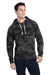 J America JA8871/8871 Mens Fleece Hooded Sweatshirt Hoodie w/ Pouch Pocket Black Camo Model Front