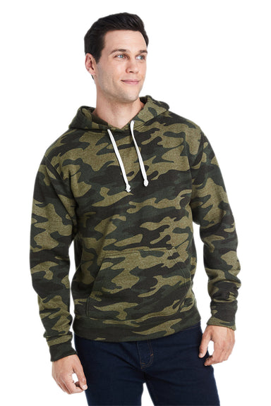 J America JA8871/8871 Mens Fleece Hooded Sweatshirt Hoodie w/ Pouch Pocket Camo Model Front