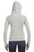 J America JA8912/8912 Womens Zen Burnout Fleece Hooded Sweatshirt Hoodie w/ Pouch Pocket Cement Grey Model Back