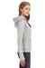 J America JA8912/8912 Womens Zen Burnout Fleece Hooded Sweatshirt Hoodie w/ Pouch Pocket Cement Grey Model Side