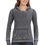 J America Womens Zen Burnout Fleece Hooded Sweatshirt Hoodie w/ Pouch Pocket - Dark Smoke Grey