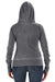 J America JA8913/8913 Womens Zen Burnout Fleece Full Zip Hooded Sweatshirt Hoodie w/ Pockets Dark Smoke Grey Model Back