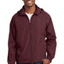 Sport-Tek Mens Water Resistant Full Zip Hooded Jacket - Maroon