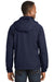 Sport-Tek JST73/TJST73 Mens Water Resistant Full Zip Hooded Jacket True Navy Blue Model Back