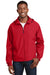 Sport-Tek JST73/TJST73 Mens Water Resistant Full Zip Hooded Jacket True Red Model Front