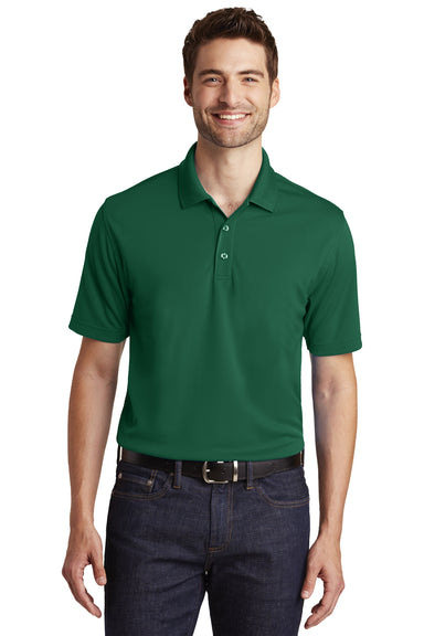 Port Authority K110 Mens Dry Zone Moisture Wicking Short Sleeve Polo Shirt Deep Forest Green Model Front