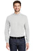 Port Authority K321 Mens Long Sleeve Mock Neck T-Shirt White Model Front