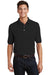 Port Authority K420P Mens Shrink Resistant Short Sleeve Polo Shirt w/ Pocket Black Model Front