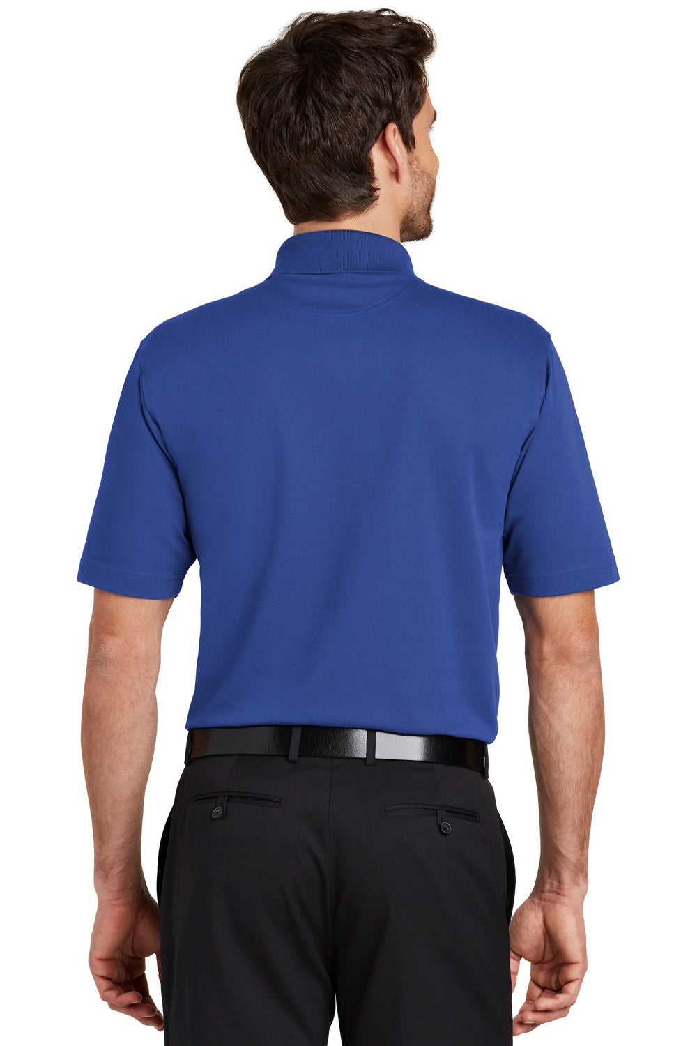 Port Authority K455/TLK455 Mens Rapid Dry Moisture Wicking Short Sleeve Polo Shirt Royal Blue Model Back