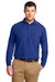 Port Authority K500LS/TLK500LS Mens Silk Touch Wrinkle Resistant Long Sleeve Polo Shirt Royal Blue Model Front