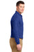 Port Authority K500LS/TLK500LS Mens Silk Touch Wrinkle Resistant Long Sleeve Polo Shirt Royal Blue Model Side