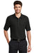 Port Authority K500P/TLK500P Mens Silk Touch Wrinkle Resistant Short Sleeve Polo Shirt w/ Pocket Black Model Front