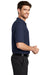 Port Authority K500P/TLK500P Mens Silk Touch Wrinkle Resistant Short Sleeve Polo Shirt w/ Pocket Navy Blue Model Side