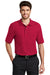 Port Authority K500P/TLK500P Mens Silk Touch Wrinkle Resistant Short Sleeve Polo Shirt w/ Pocket Red Model Front