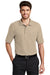 Port Authority K500P/TLK500P Mens Silk Touch Wrinkle Resistant Short Sleeve Polo Shirt w/ Pocket Stone Model Front