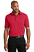 Port Authority K524 Mens Dry Zone Moisture Wicking Short Sleeve Polo Shirt Engine Red/Black Model Front